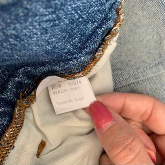 Reformation Yasmin Belted High Rise Straight Leg Inari Wash Blue Jeans Size 28 - Picture 5 of 12